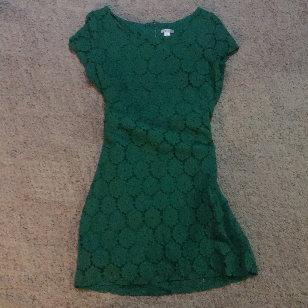 Emerald green lace dress